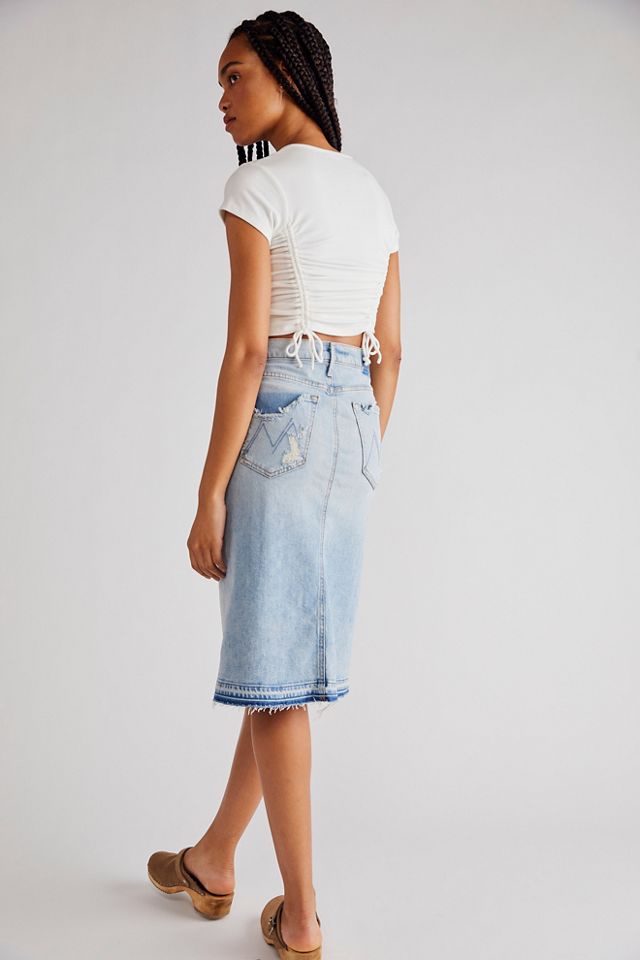 MOTHER The Vagabond Midi Undone Hem Skirt #1