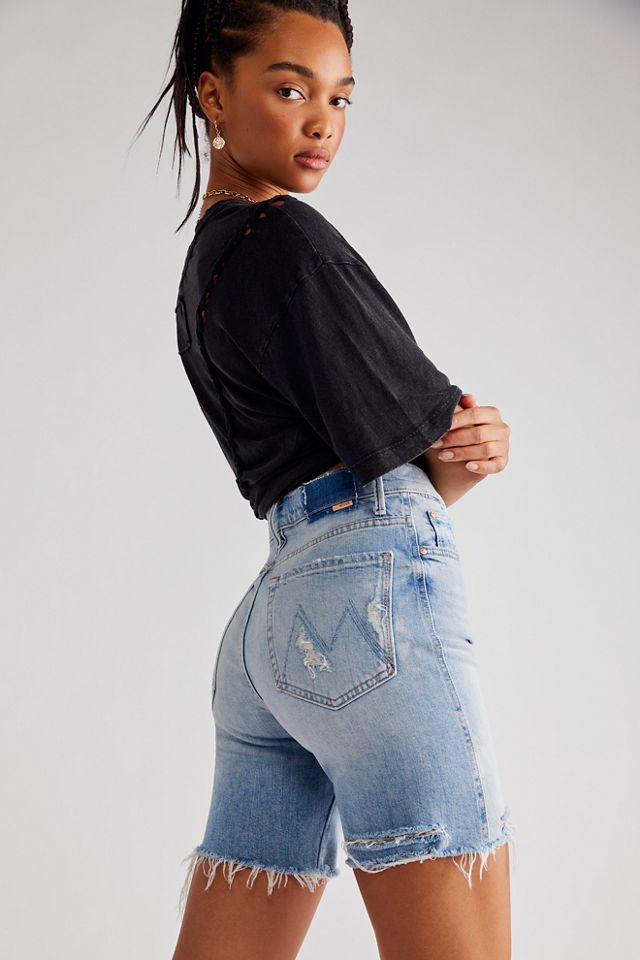 MOTHER High-Waisted Smokin' Fray Shorts #1