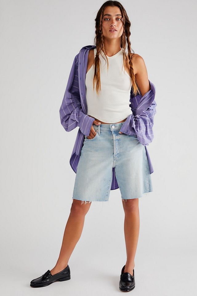 MOTHER Ditcher Knee Fray Shorts | Free People