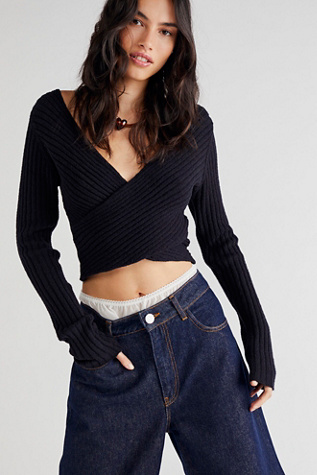 Free People Plunging Neckline Wrap Tops for Women