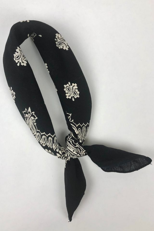Black and White Gently Worn Cotton Bandana Selected by Picky Jane