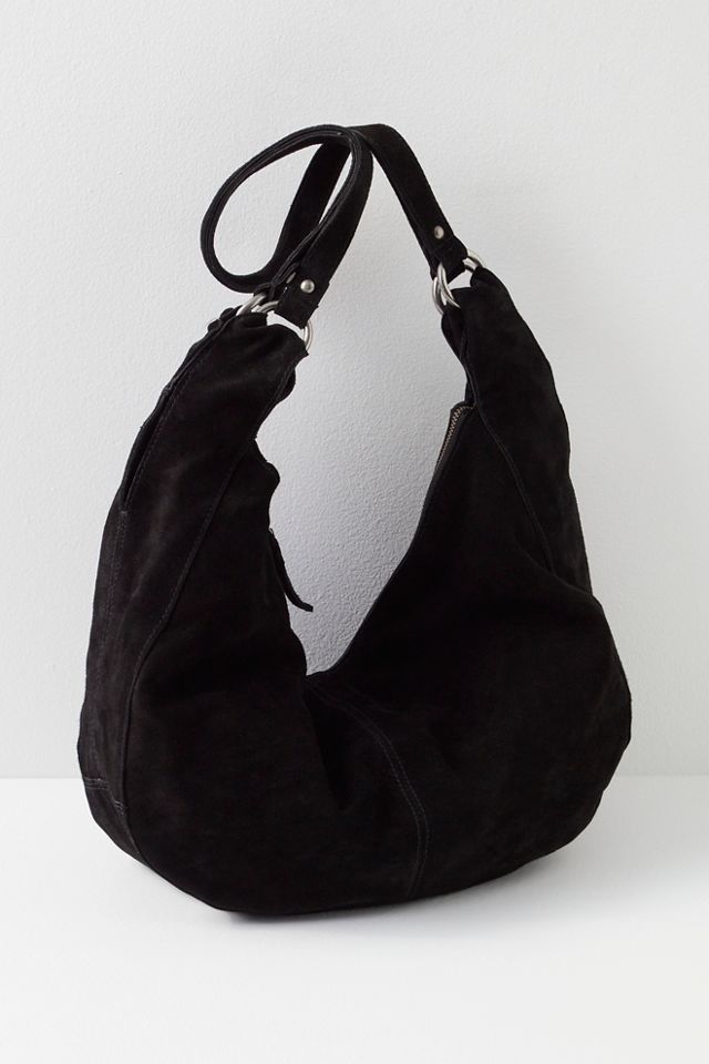 Free People Slouchy Suede Shoulder Bag in Black