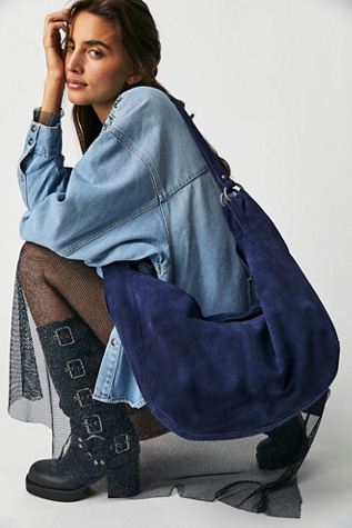 Roma Suede Tote Bag At Free People In Metro Navy