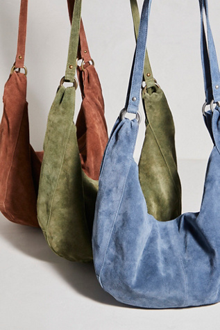 Roma Suede Tote Bag at Free People in Slate Blue