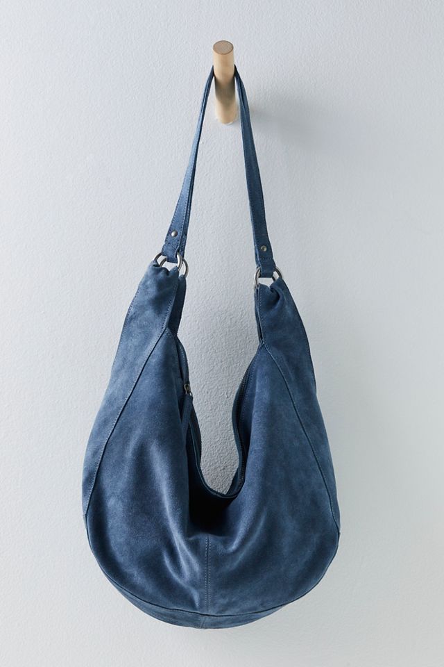 Blue suede hot sale hobo bag