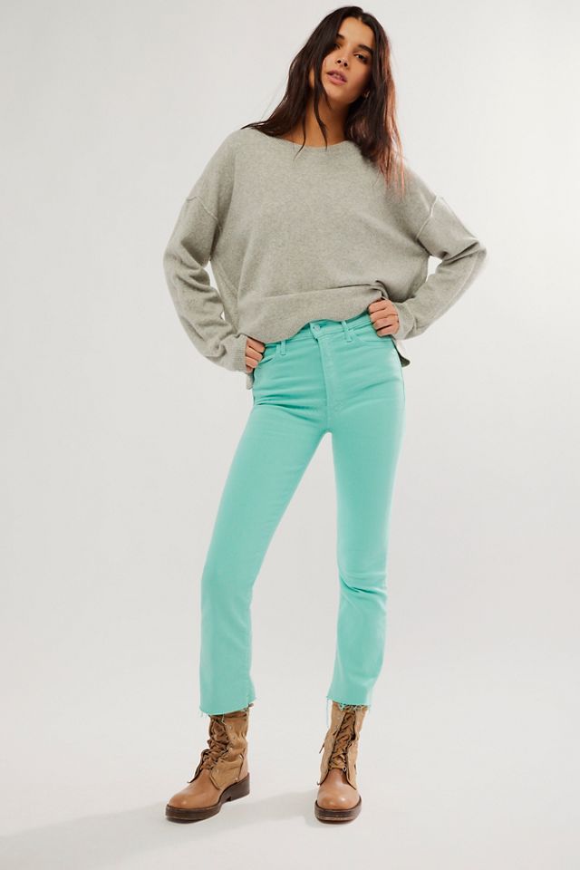 Green High-Rise Flare Jeans