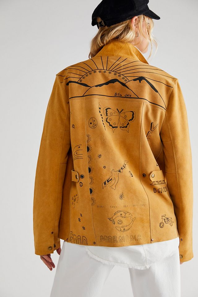 Free People Moms Tattoo Suede Jacket. 3