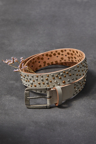 We The Free Tough Type Embellished Belt At Free People In Greyhound Studded, Size: S/M