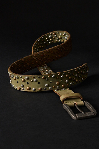 We The Free Tough Type Embellished Belt At Free People In Sage Studded, Size: XS/S