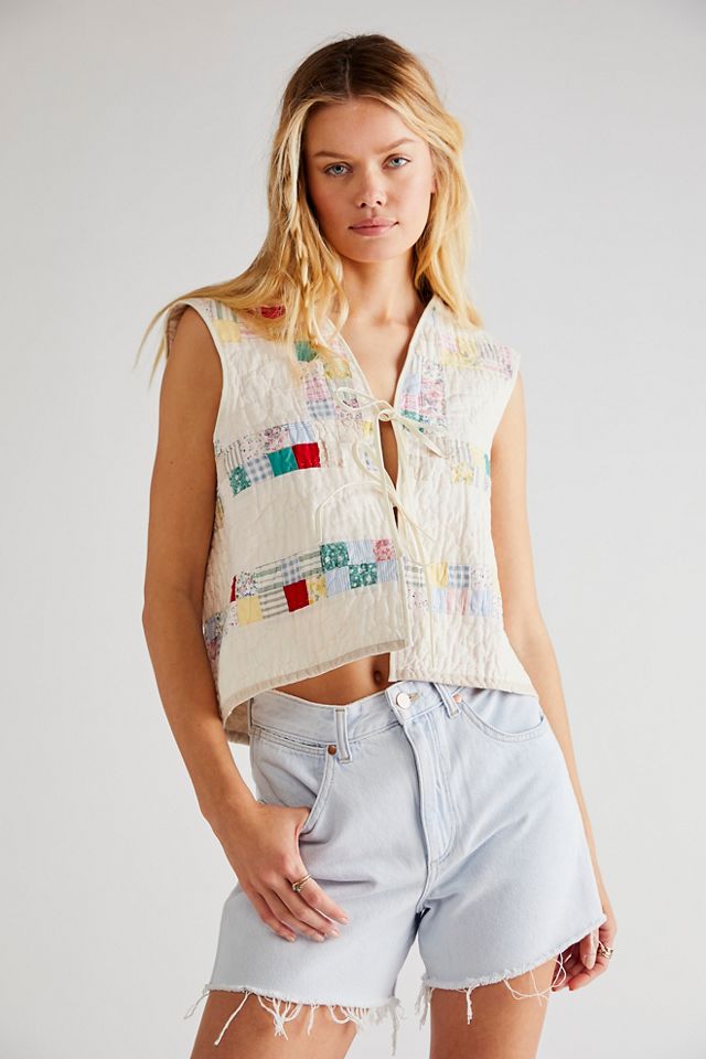 paling Alstublieft Fractie Noelena Patchwork Quilted Gilet Vest | Free People