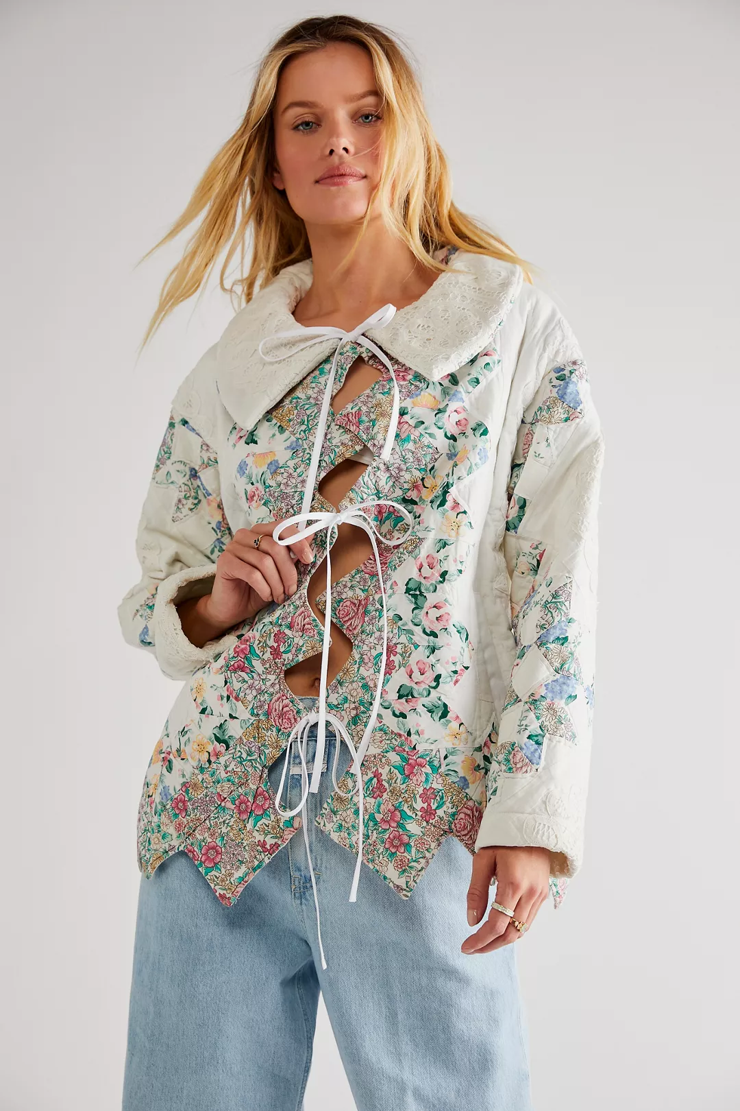 Jarina Patchwork Quilted Jacket Free People