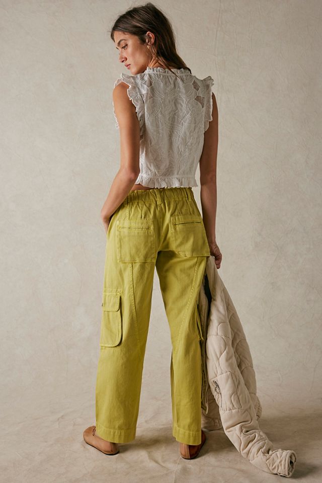 Free People Women's Tahiti Cotton Drawstring-Waist Cargo Pants