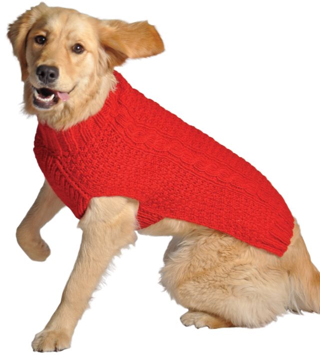  Chilly Dog Red Cable Knit Sweater (X-Small) : Pet