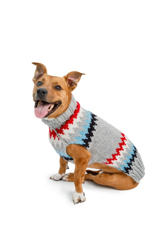 Chilly Dog Chevron Dog Sweater at Free People in Grey, Size: Twin xl