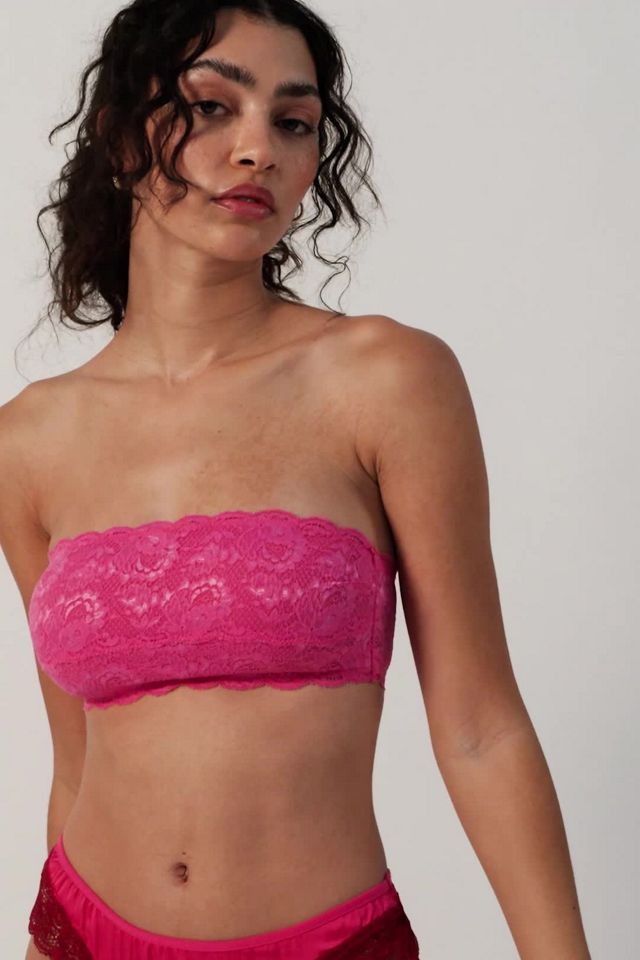 Free People Womens Lacey Looks Bandeau Bra, Red S at