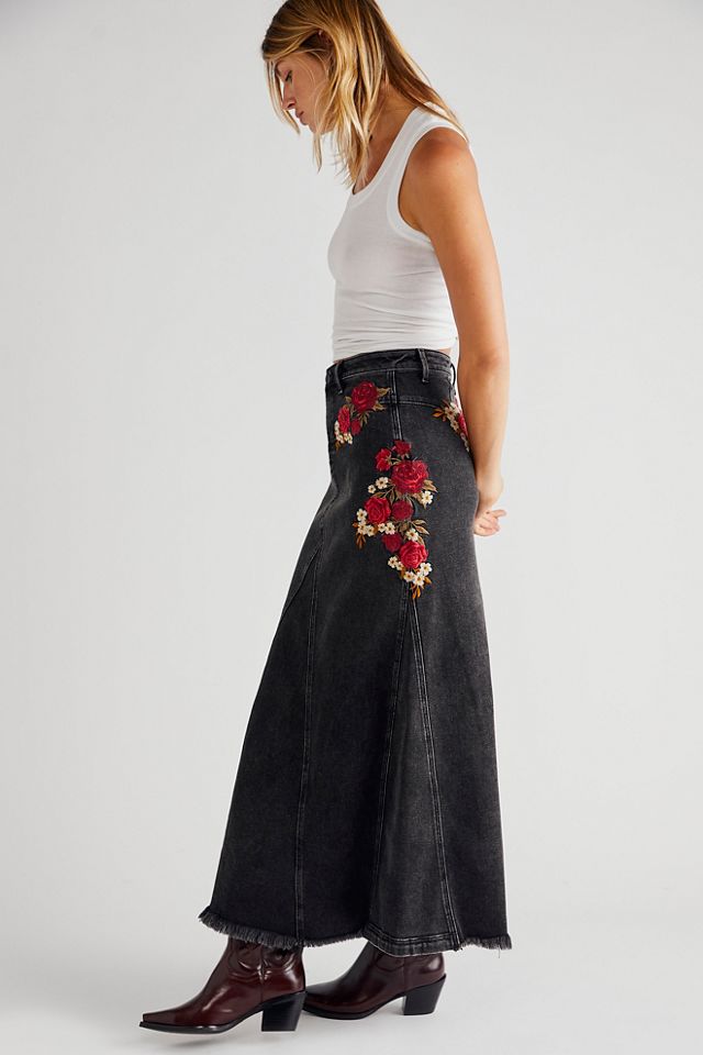Free People x Driftwood Roses Are Red Maxi Skirt. 5