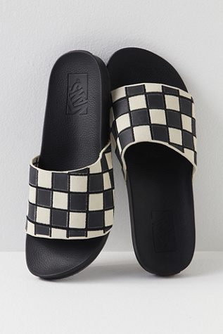 black checkered slides