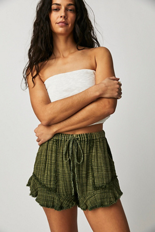 FP One Solona Shorts at Free People in Washed Olive, Size: XS