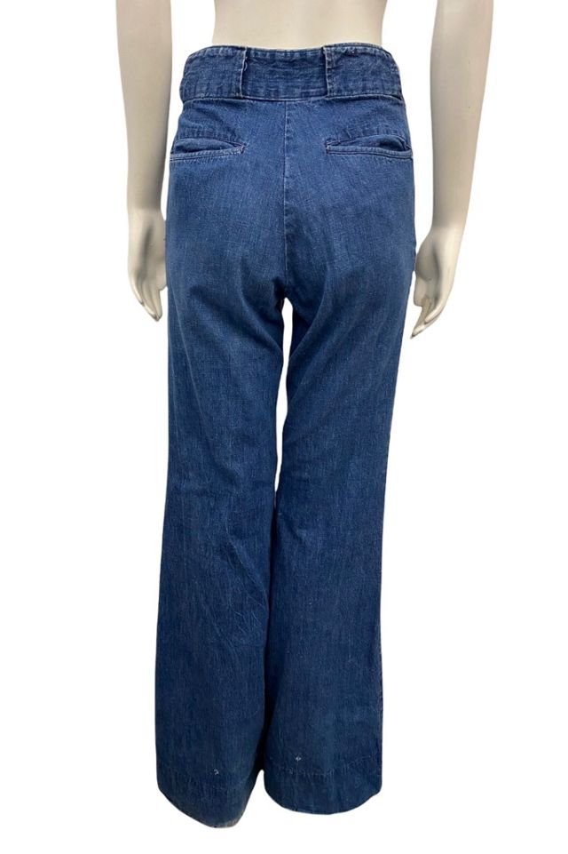 Unique Vintage 1970s Denim High Waisted Bell Bottom Jeans