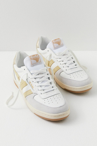 Gola Hawk Sneakers In White / Lemon / Gold