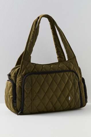 Free People Fp Movement Quilted Duffle Bag In Olive