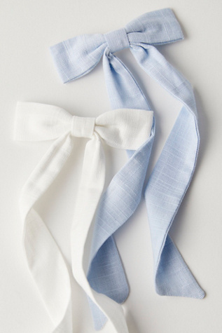 Petite Bow at Free People in Linen Blue