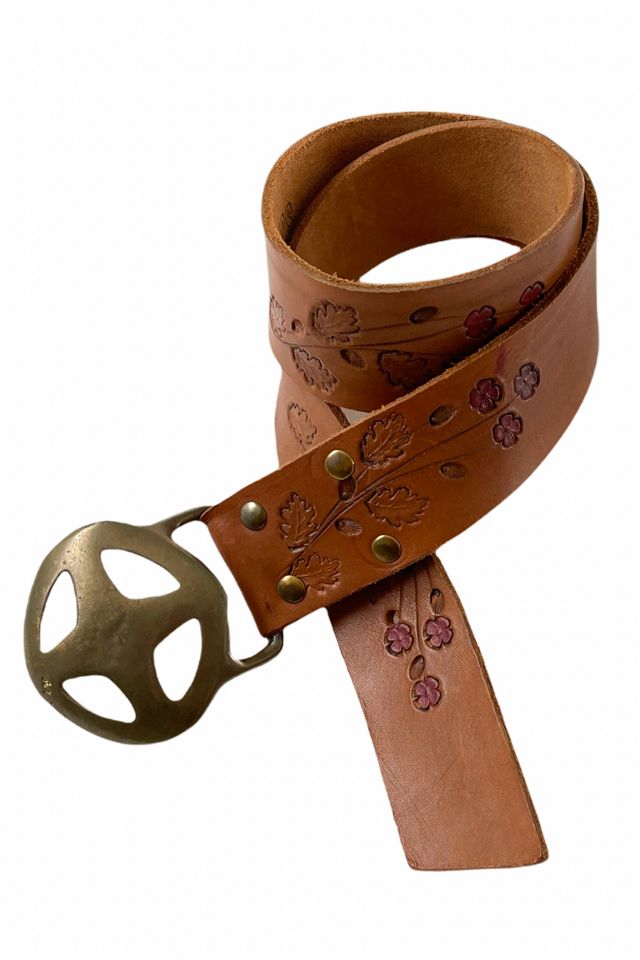 Vintage 1970’s ladies. leather belt Vintage 1970s Leather Belt Agate – Pyar&Co main image 4