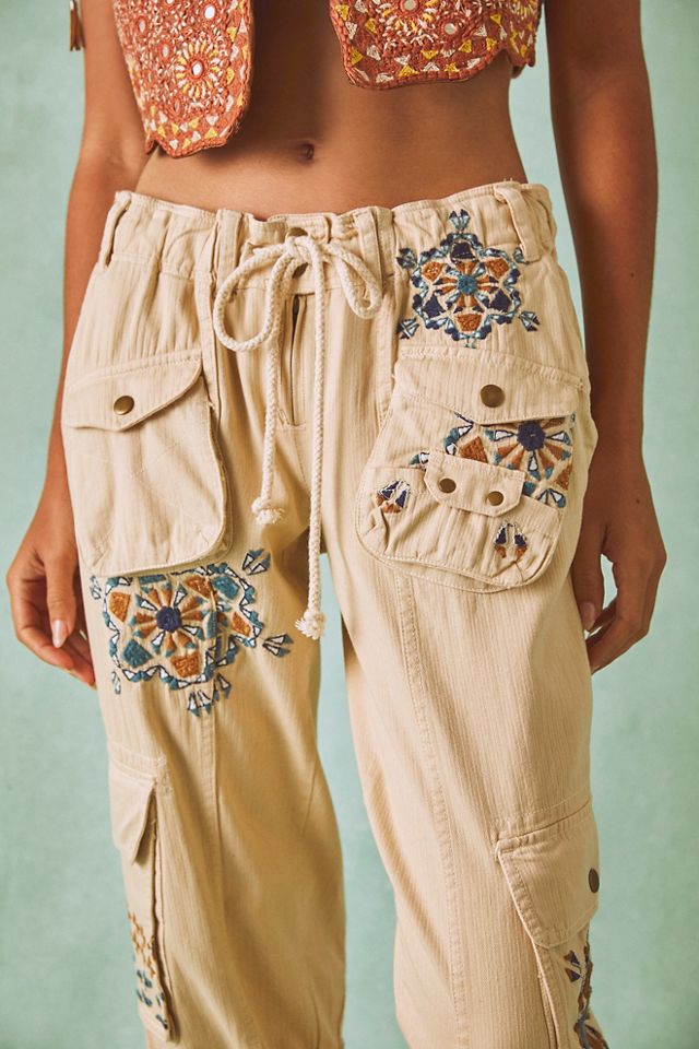 Tahiti Embroidered Cargo Pants