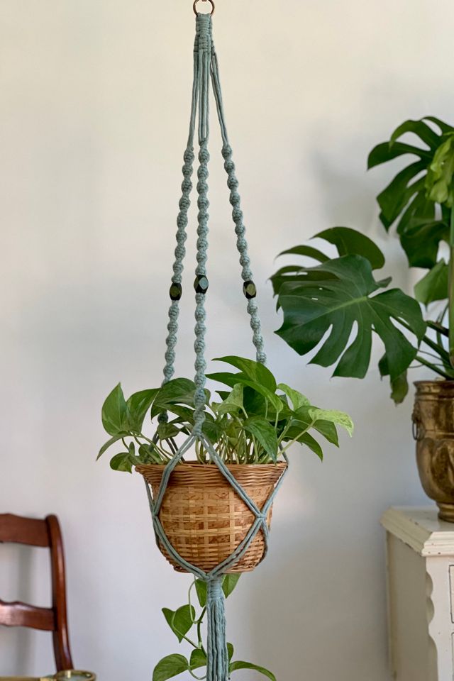 Macramé by Monday Petite Wooden Bead Plant Hanger #1