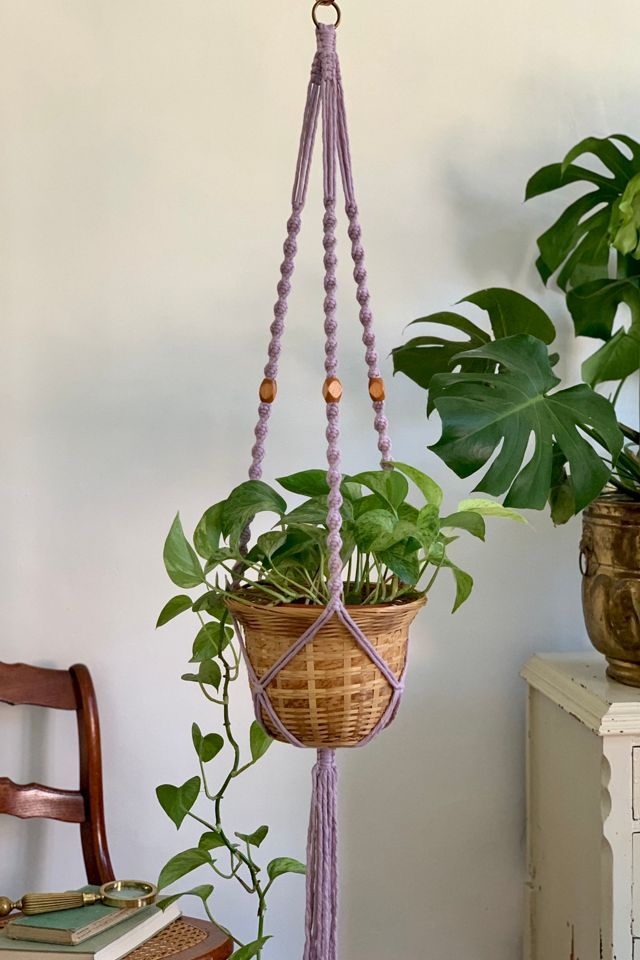 Macramé by Monday Petite Wooden Bead Plant Hanger #1