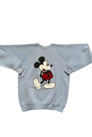 トップス 70-80's Mickey Mouse sweat shirt 1970s/80s Walt Disney Mickey Mouse Baby Blue Crewneck