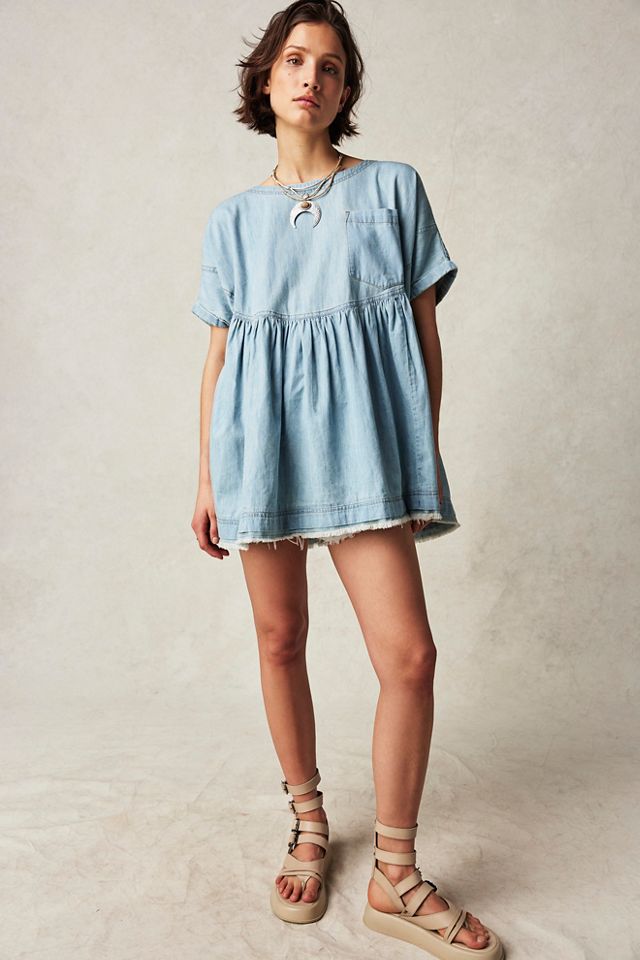 Free People X REVOLVE Bianca Blouse in Blue Moon