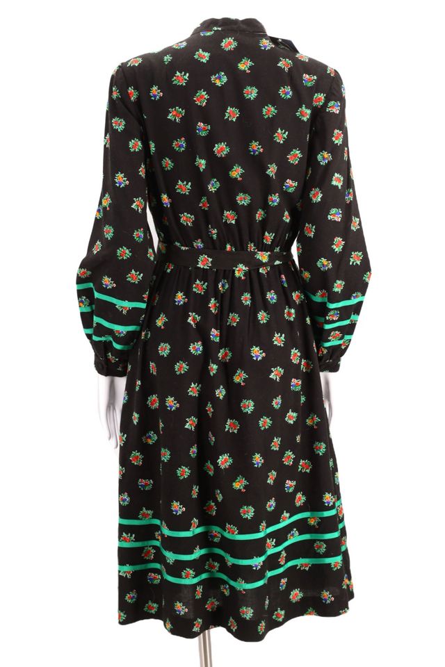 1970s Black Ribbon Prairie Dress Selected By Ritual Vintage #2