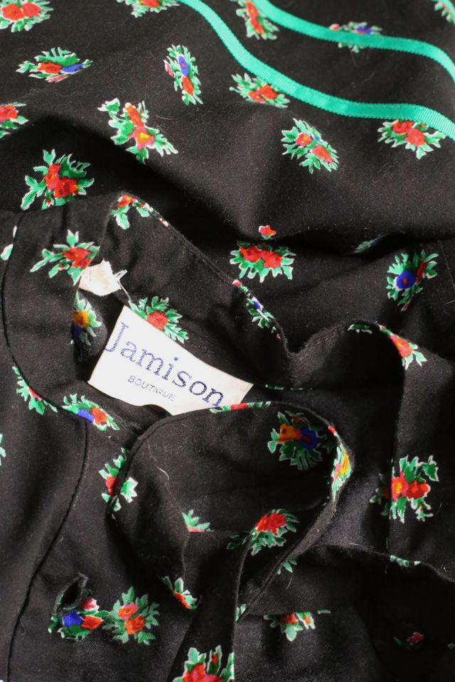 1970s Black Ribbon Prairie Dress Selected By Ritual Vintage #3