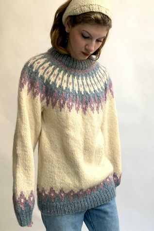 Vintage Snowy Hand Knit Wool Ski Sweater Selected by Anna Corinna Free  People