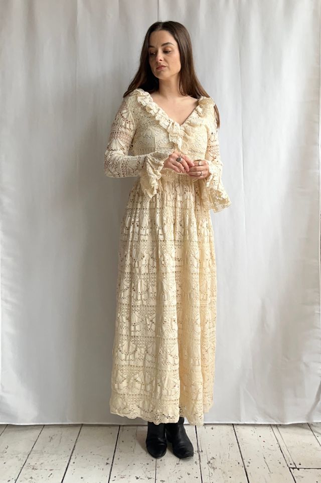 1960s Crochet Maxi Dress Selected by House of Vintage UK Free People