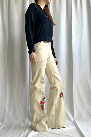 Deadstock 1970s Embroidered Flares Selected by House of Vintage