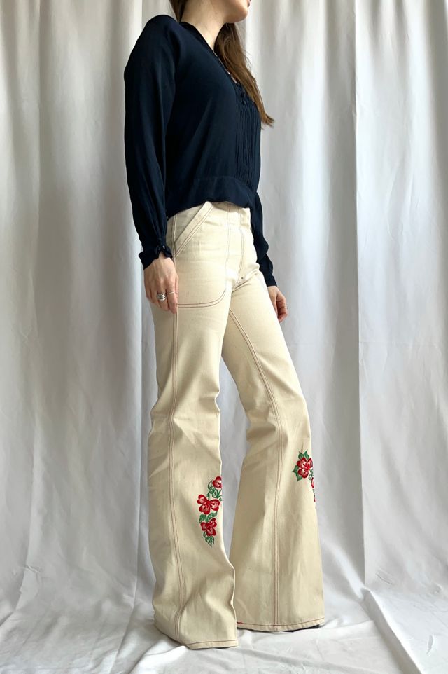 Deadstock 1970s Embroidered Flares Selected by House of Vintage UK