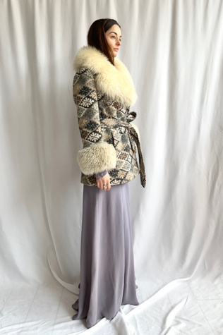 1970 s Faux Fur Tapestry Coat Selected by House of Vintage UK Free People
