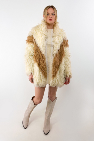 Vintage Cream Shaggy Jacket selected by Magpie Vintage Free People