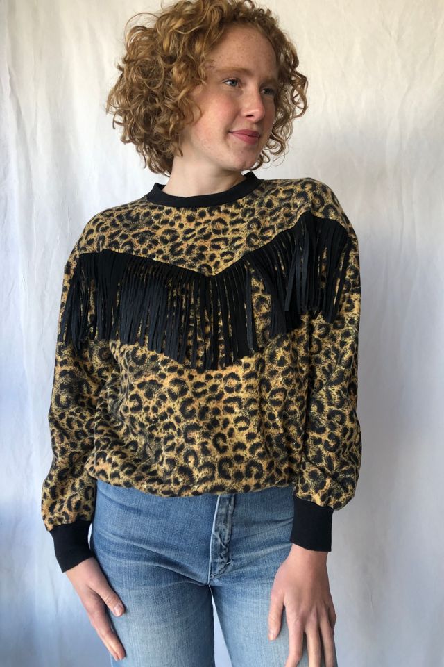 Free people hot sale leopard sweatshirt