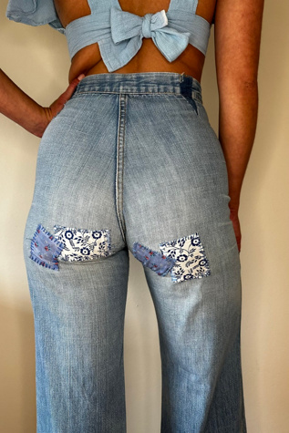 Distressed 1970s Patched Sailor Vintage Collectible Jeans Selected By Picky Jane