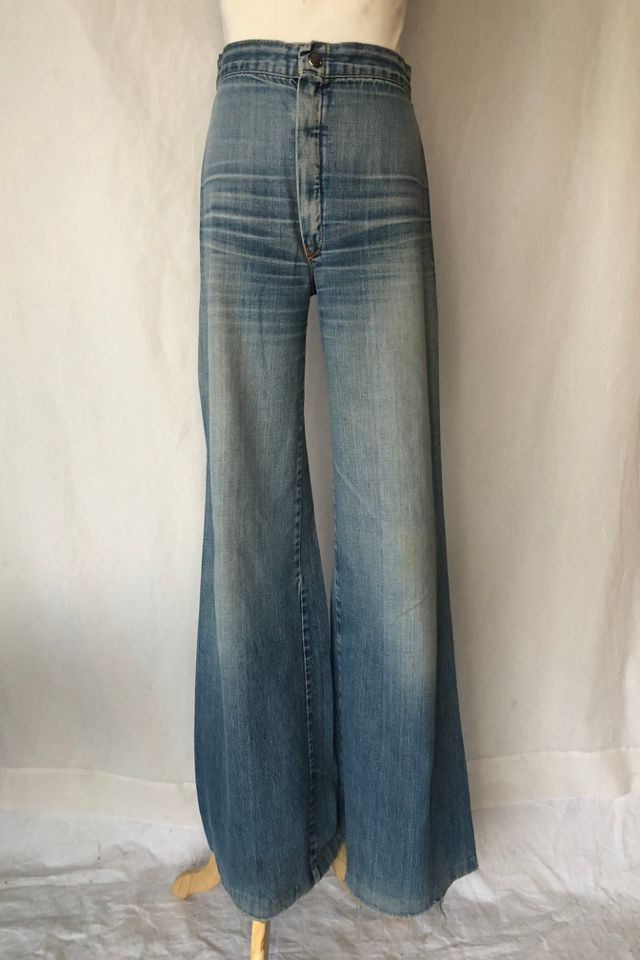 1970s Levi's Orange Tab Braided High Waist Bell Bottom Jeans