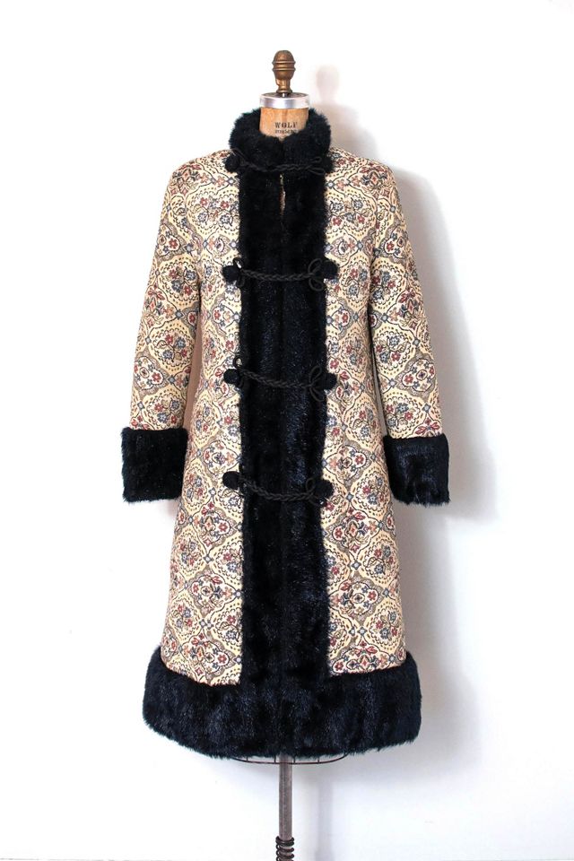 Fur Trim Tapestry Coat 
