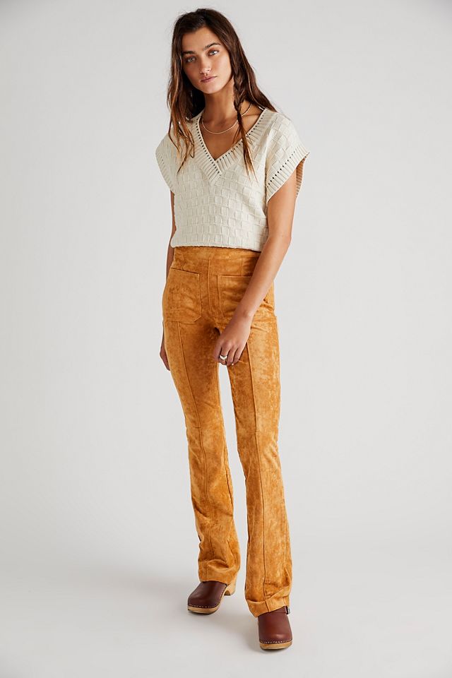 Faux Suede Flare Pants – The Shoe and Scarf