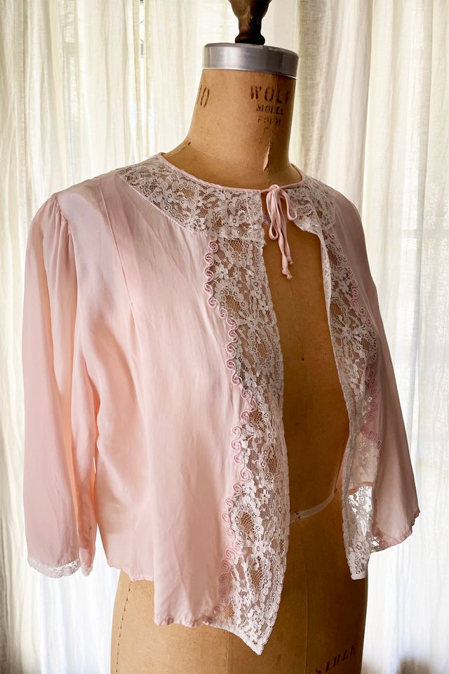 Vintage 1940's Pink  Bed Jacket Selected by FernMercantile #2