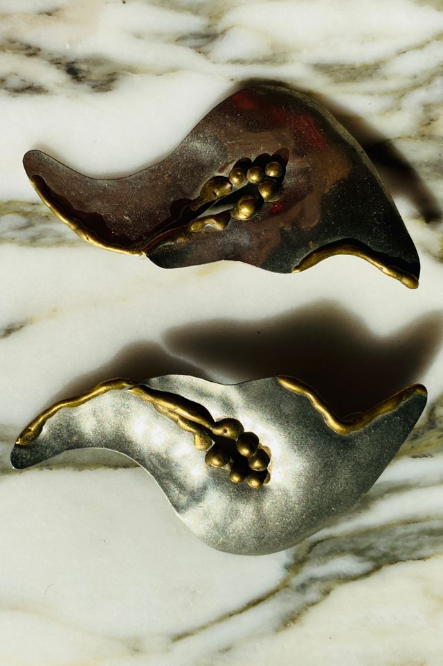 Vintage Silver and Brass Earrings Selected by Atlantic Vintage #2