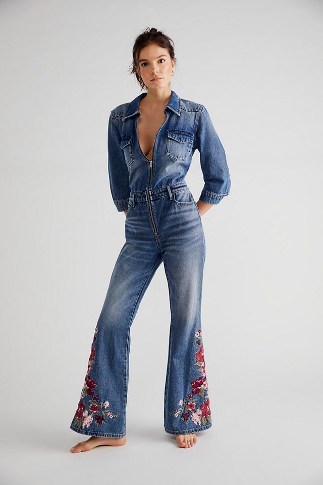 Free people store embroidered jumpsuit