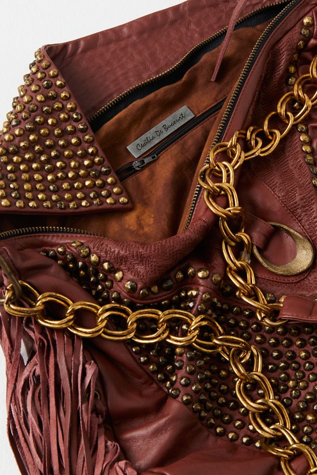 Free People Valencia Studded Leather Tote - Women's Bags in Whiskey