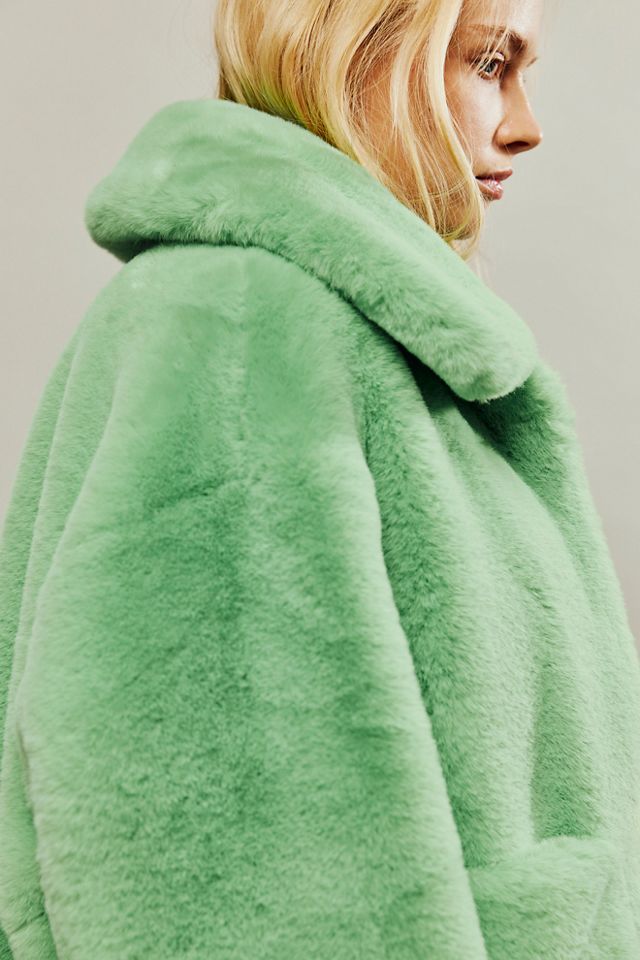 Light green fur coat sale